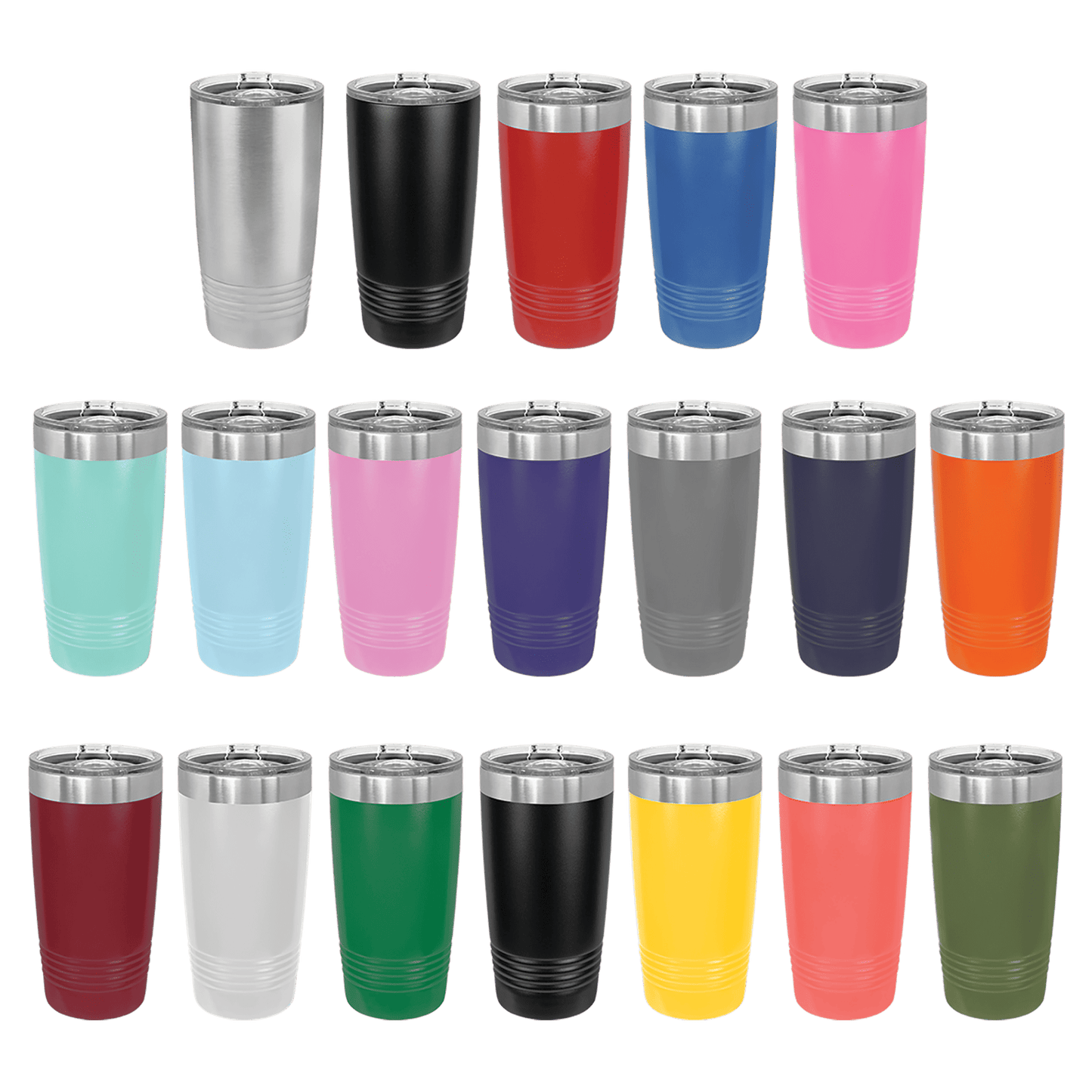 Polar Camel 20 oz. Black Ringneck Insulated Tumbler with Slider Lid